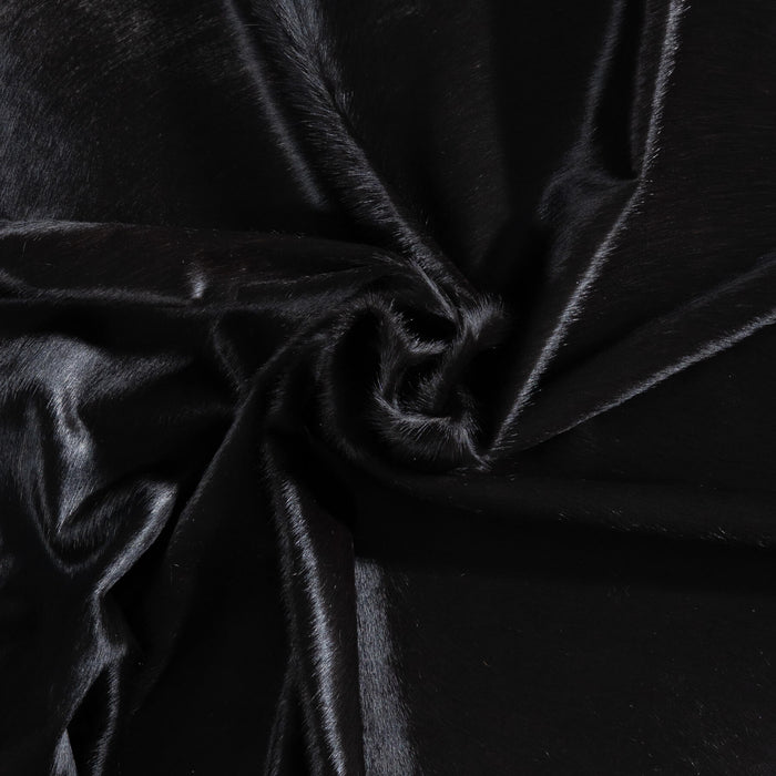Brazilian Solid Black Cowhide Rug Size 6'9" L x 6'11" W 9130