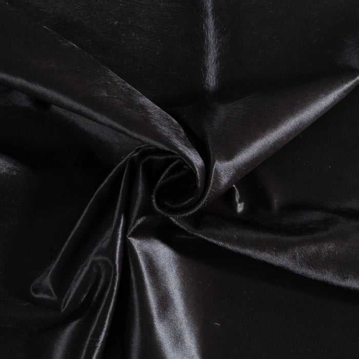 Brazilian Solid Black Cowhide Rug Size 6'8" L x 6'11" W 9134