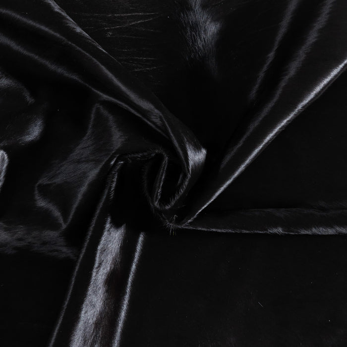 Brazilian Solid Black Cowhide Rug Size 6'10" L x 6'3" W 9135
