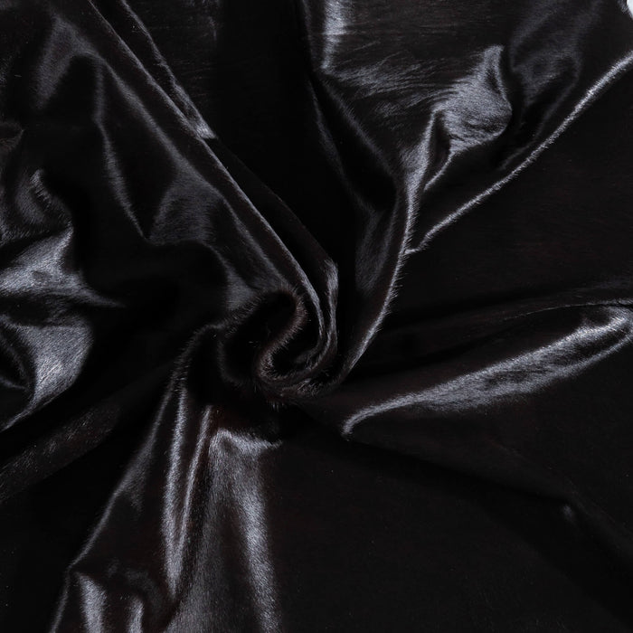 Brazilian Solid Black Cowhide Rug Size 6'8" L x 6'7" W 9137