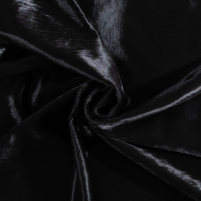 Brazilian Solid Black Cowhide Rug Size 6'4" L x 5'10" W 9138