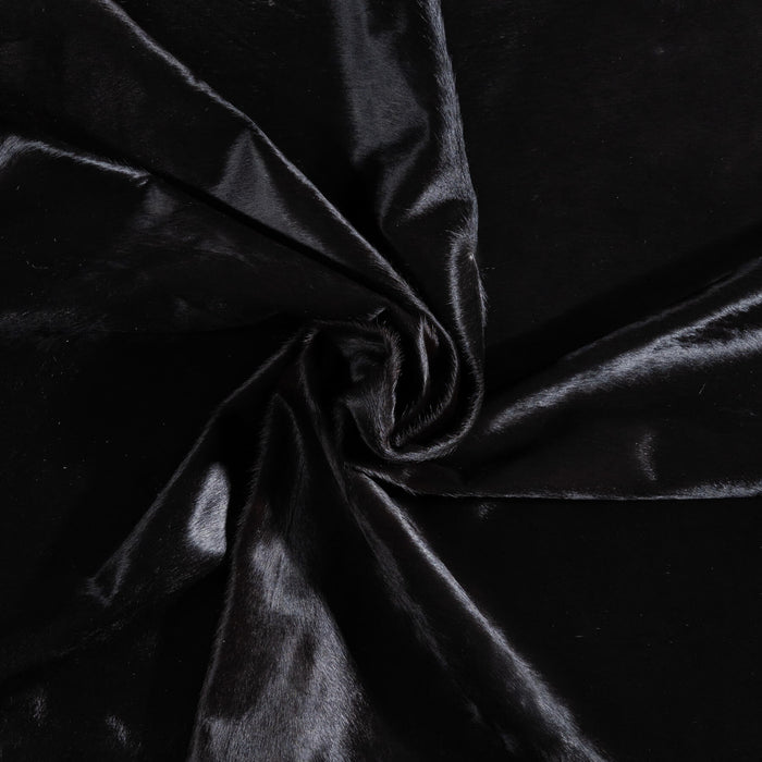 Brazilian Solid Black Cowhide Rug Size 7'11" L x 7'1" W 9139