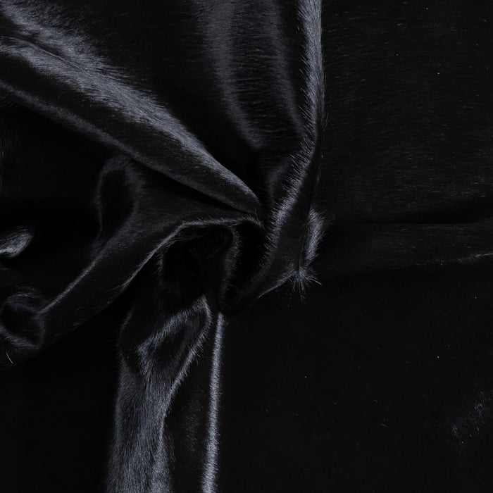 Brazilian Solid Black Cowhide Rug Size 8'2" L x 6'11" W 9142