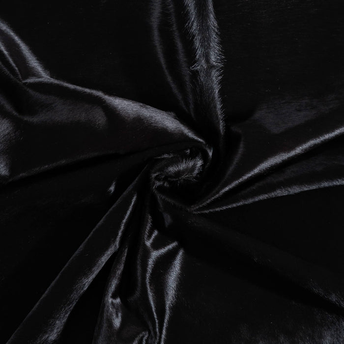 Brazilian Solid Black Cowhide Rug Size 7'6" L x 6'6" W 9145