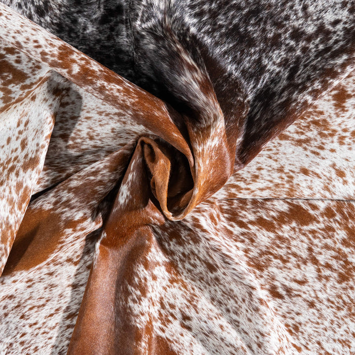 Brazilian Brown Salt and Pepper Cowhide Rug Size 7'2" L x 6'1" W 9189