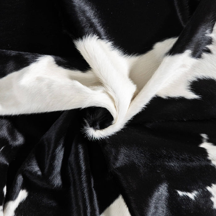 Brazilian Black and White Cowhide Rug Size 6'11" L x 6'6" W 9198