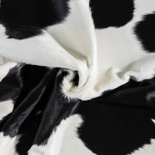 Brazilian Black and White Cowhide Rug Size 7'5" L x 6'6" W 9199
