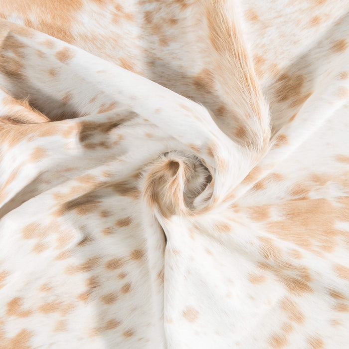 Brazilian Palomino and White Cowhide Rug Size 7'8" L x 7'2" W 9210