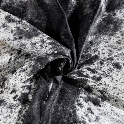 Brazilian Black Salt and Pepper Cowhide Rug Size 7'6" L x 6'11" W 9223