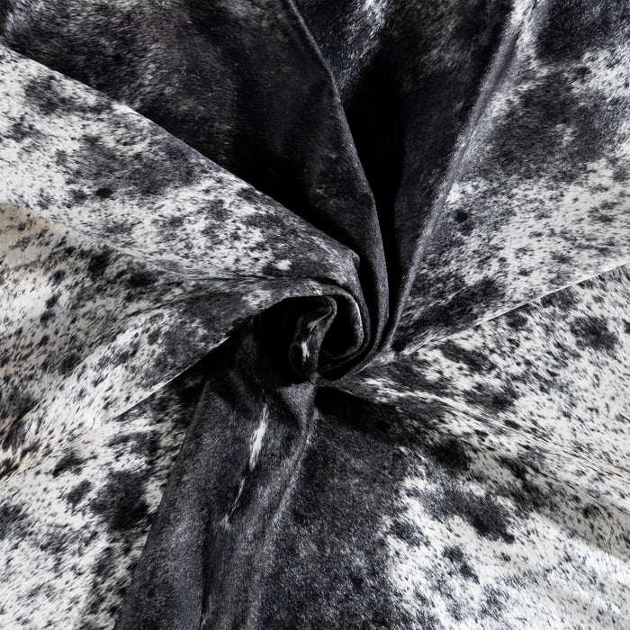 Brazilian Black Salt and Pepper Cowhide Rug Size 7'6" L x 6'11" W 9223