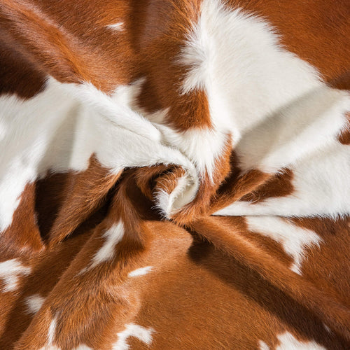 Brown and White Cowhide Rug Size 7'2" L x 6'6" W 9237