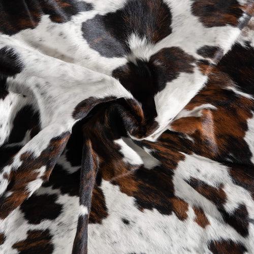 White Tricolor Cowhide Rug Size 7'5" L x 7'1" W 9255