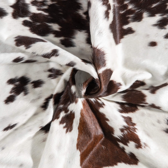 Chocolate and White Cowhide Rug Size 8'2" L x 7'0" W 9257