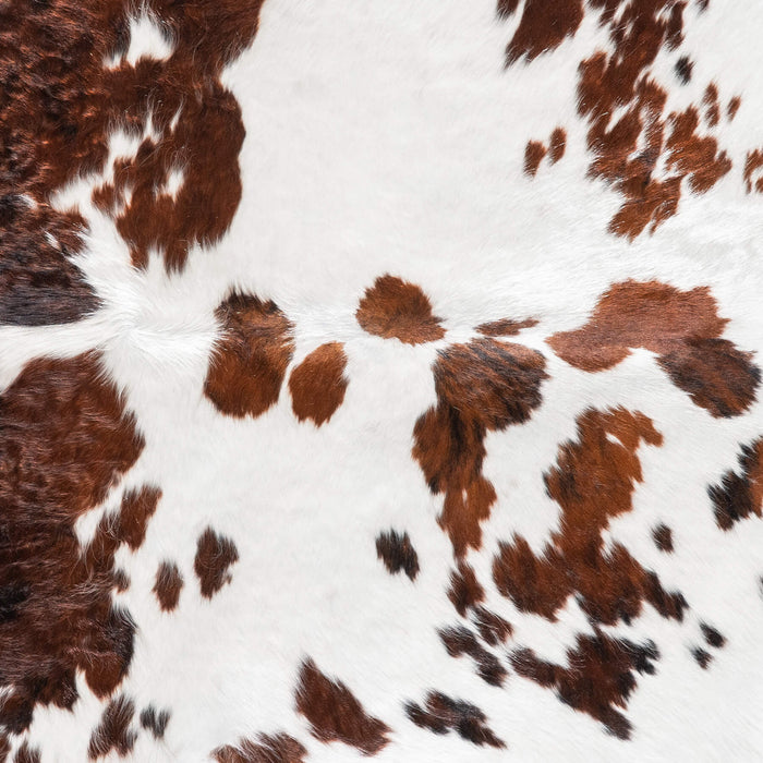 White Tricolor Cowhide Rug Size 7'11" L x 6'11" W 9263