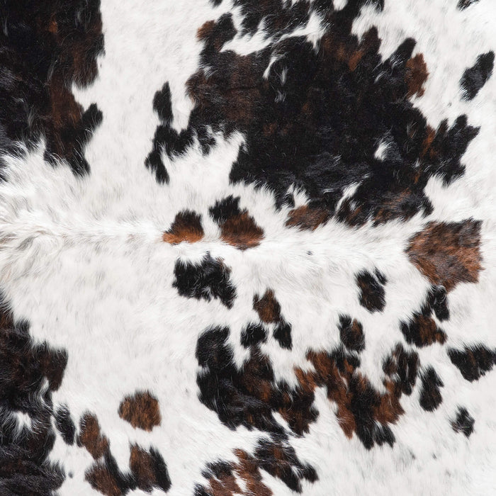 White Tricolor Cowhide Rug Size 7'9" L x 7'0" W 9266
