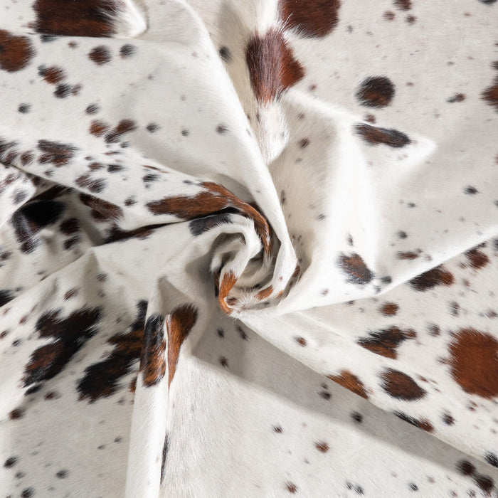 White Tricolor Cowhide Rug Size 8'1" L x 7'0" W 9267