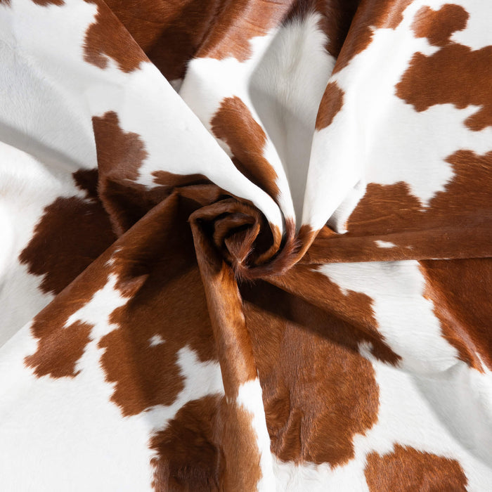 Brown and White Cowhide Rug Size 8'2" L x 7'0" W 9268