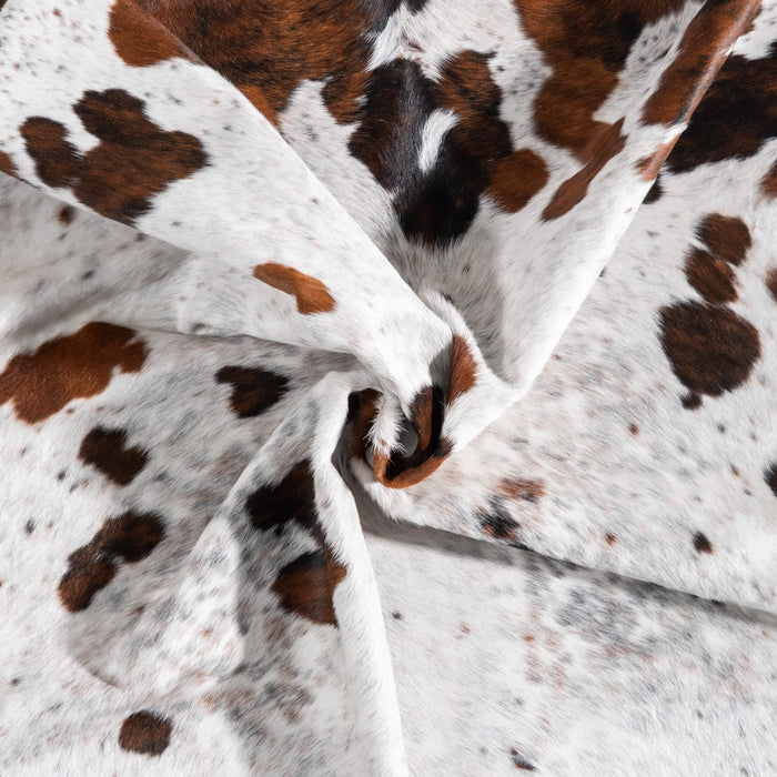 White Tricolor Cowhide Rug Size 7'5" L x 5'11" W 9281