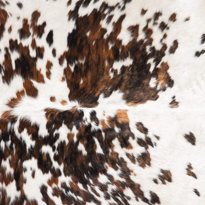 White Tricolor Cowhide Rug Size 6'6" L x 6'3" W 9288
