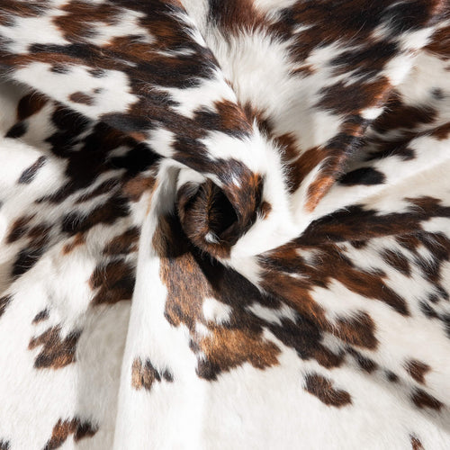 White Tricolor Cowhide Rug Size 6'6" L x 6'3" W 9288