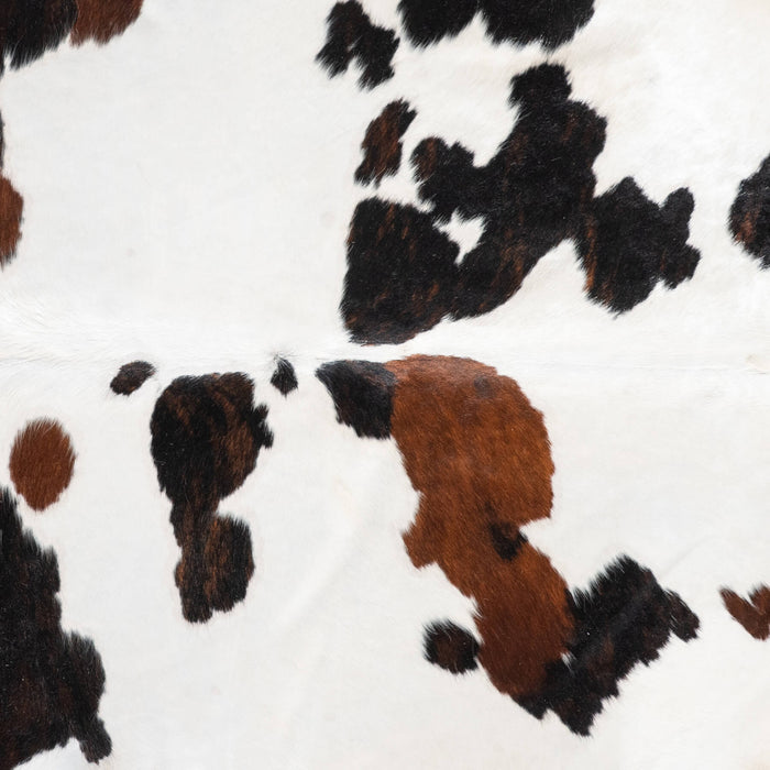 White Tricolor Cowhide Rug Size 7'9" L x 7'6" W 9289