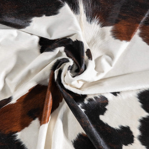 White Tricolor Cowhide Rug Size 7'9" L x 7'6" W 9289
