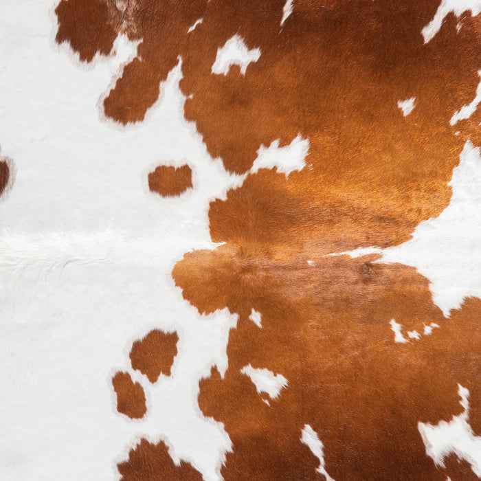 Brown and White Cowhide Rug Size 7'4" L x 5'10" W 9290