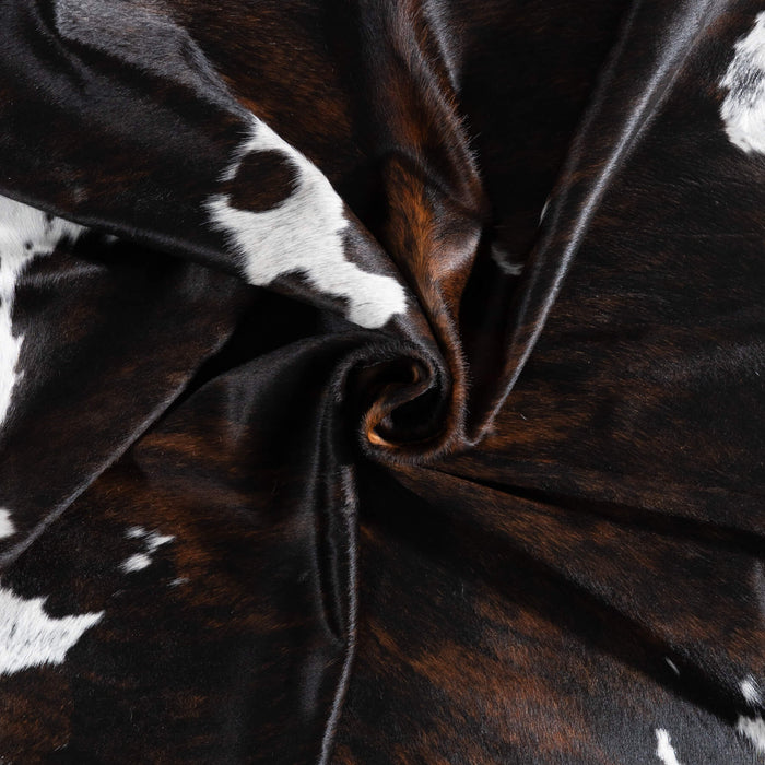 Brazilian Dark Tricolor Cowhide Rug Size 6'9" L x 6'0" W 9291