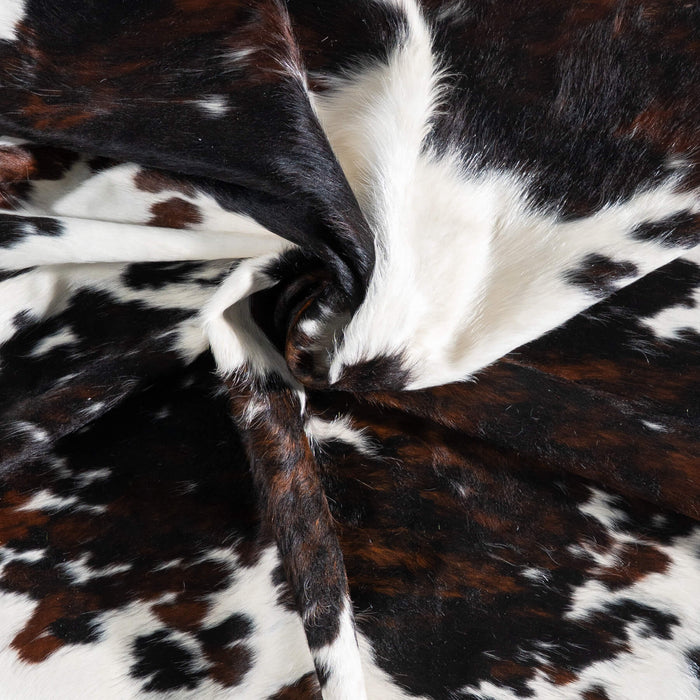 Dark Tricolor Cowhide Rug Size 7'10" L x 6'11" W 9300