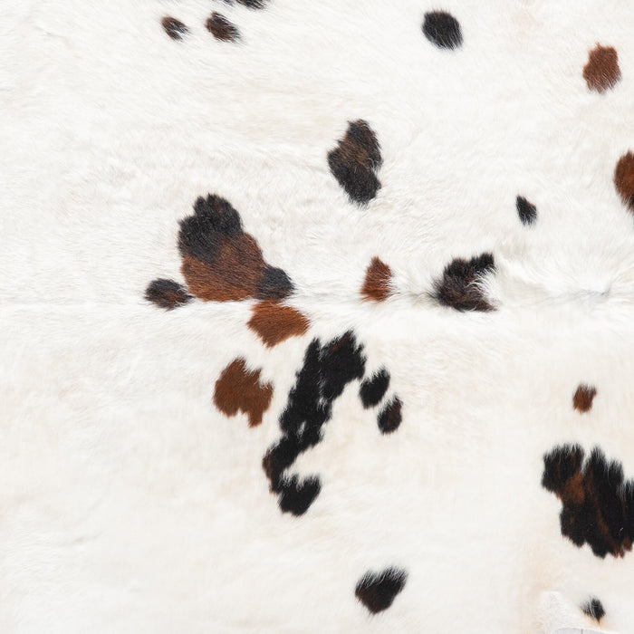 White Tricolor Cowhide Rug Size 6'10" L x 6'2" W 9301