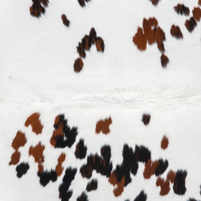 White Tricolor Cowhide Rug Size 7'7" L x 7'1" W 9302