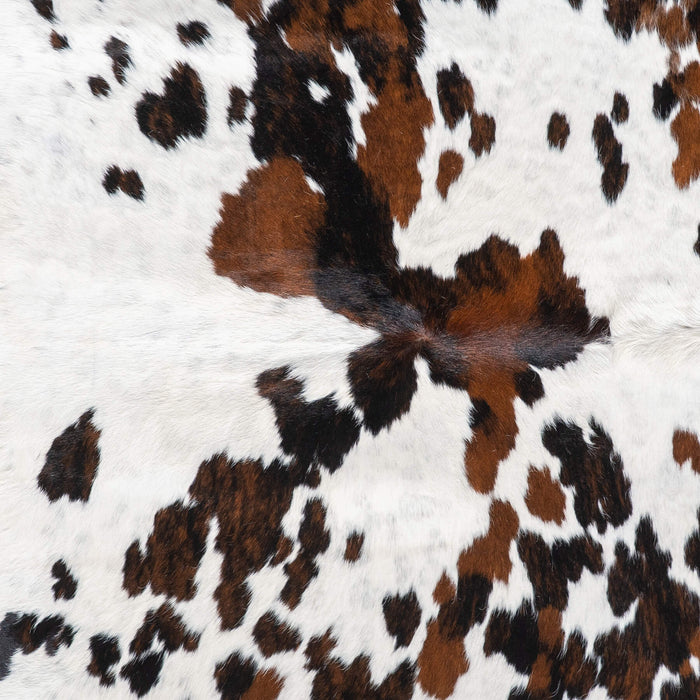 White Tricolor Cowhide Rug Size 6'9" L x 6'6" W 9304