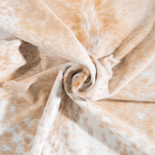 Brazilian Palomino and White Cowhide Rug Size 7'1" L x 7'1" W 9309