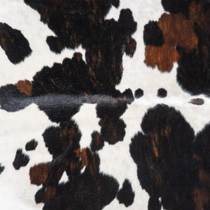 White Tricolor Cowhide Rug Size 7'8" L x 6'10" W 9314