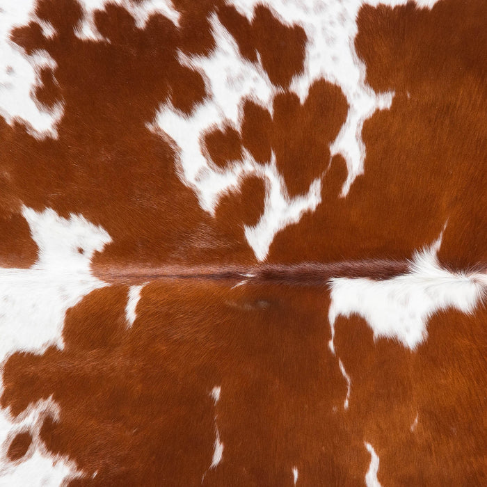 Brown and White Cowhide Rug Size 7'6" L x 6'6" W 9324