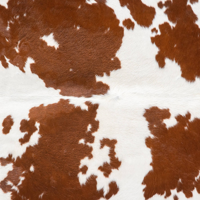 Brown and White Cowhide Rug Size 7'4" L x 6'8" W 9326