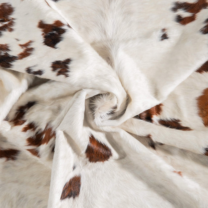 White Tricolor Cowhide Rug Size 7'7" L x 6'9" W 9333
