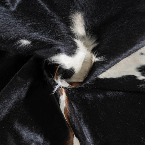 Black and White Cowhide Rug Size 7'2" L x 6'11" W 9334