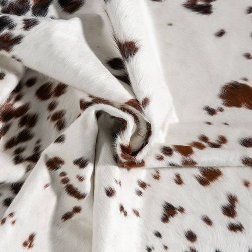 White Tricolor Cowhide Rug Size 7'1" L x 7'1" W 9336