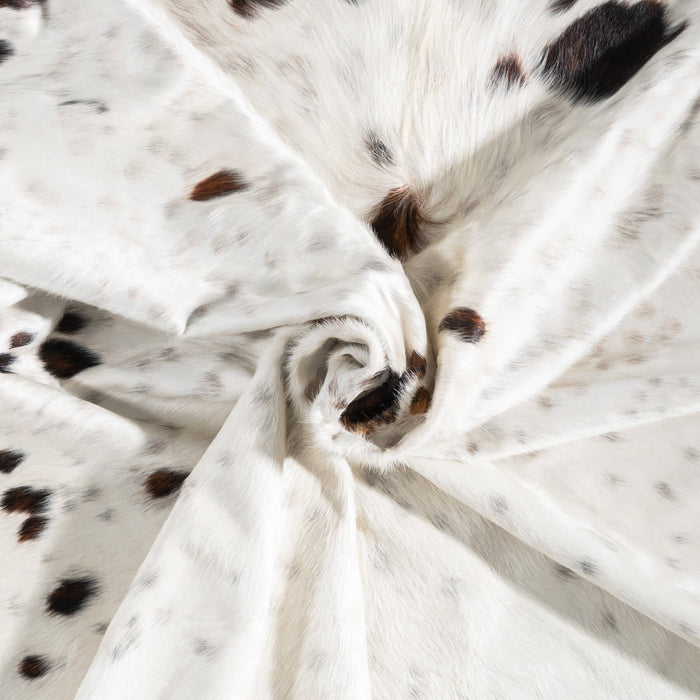 White Tricolor Cowhide Rug Size 8'6" L x 7'8" W 9339