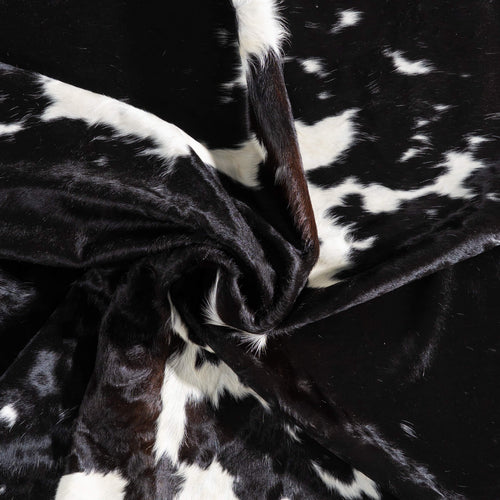 Black and White Cowhide Rug Size 8'4" L x 7'4" W 9340