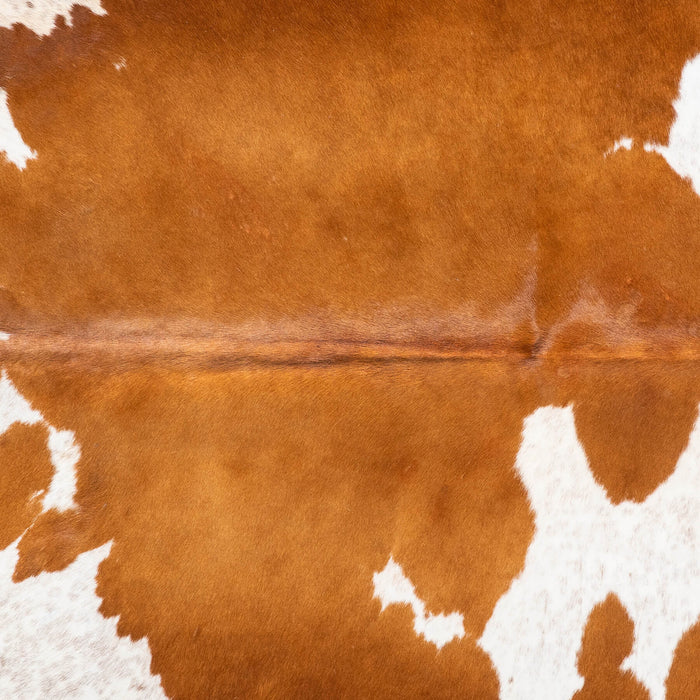 Brown and White Cowhide Rug Size 7'8" L x 6'9" W 9342