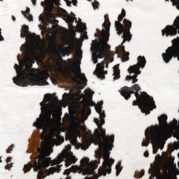 White Tricolor Cowhide Rug Size 7'6" L x 6'6" W 9346
