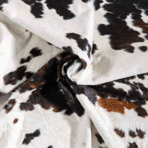 White Tricolor Cowhide Rug Size 7'6" L x 6'6" W 9346