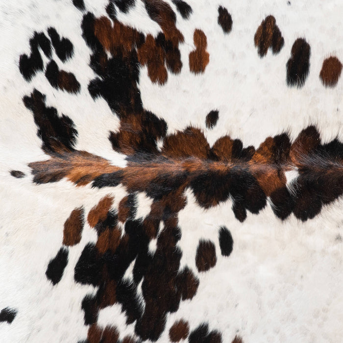 White Tricolor Cowhide Rug Size 8'2" L x 7'3" W 9351