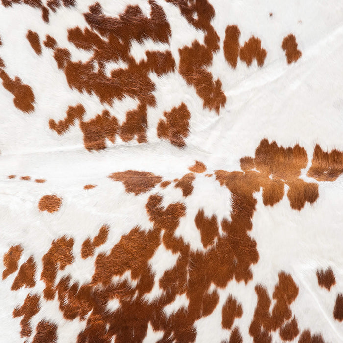 Brown and White Cowhide Rug Size 7'7" L x 6'5" W 9352