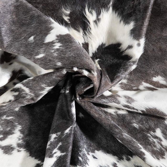 Black Salt and Pepper Cowhide Rug Size 8'1" L x 7'1" W 9354