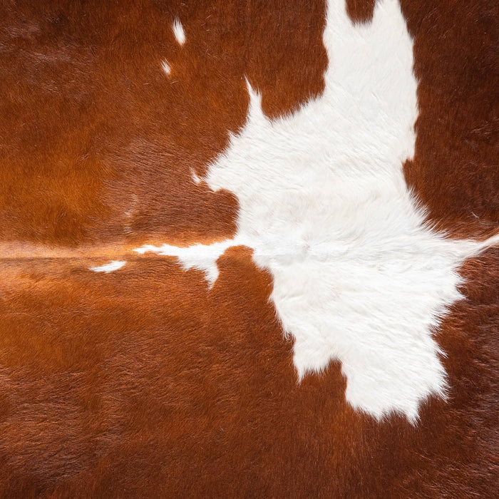 Brown and White Cowhide Rug Size 6'9" L x 5'9" W 9355