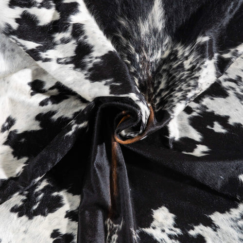 Black and White Cowhide Rug Size 7'8" L x 6'9" W 9358