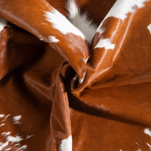 Brown and White Cowhide Rug Size 6'3" L x 6'6" W 9364
